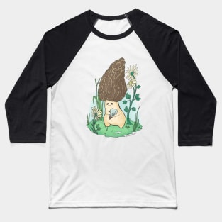 Cute Mushroom With Bird Skull Oddities Design Baseball T-Shirt